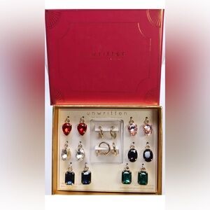 NWT Unwritten Interchangeable Earring Set Multicolor Crystal